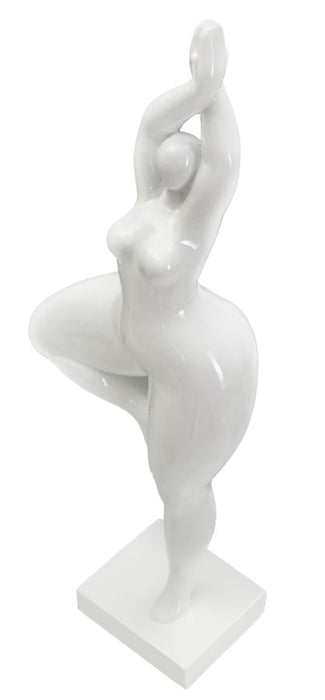 Statua Elegante di Donna in Posizione Yoga 16x9x45,8 cm