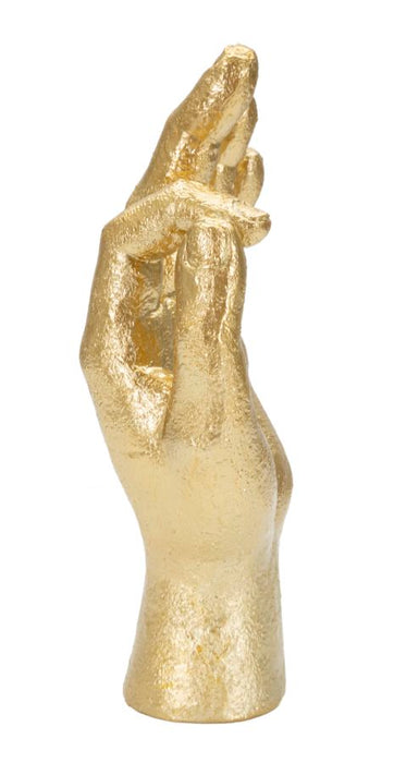 Statua Mano Ok in Oro - Decorazione Elegante 10x7x22,5 cm