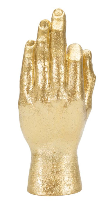 Statua Mano Ok in Oro - Decorazione Elegante 10x7x22,5 cm