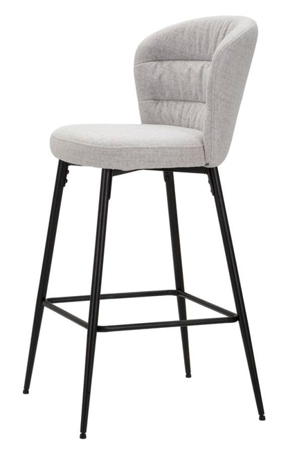 Sgabelli Bar Losanna Grigi - Set da 2 Pz con Design Retrò 52x59x108 cm