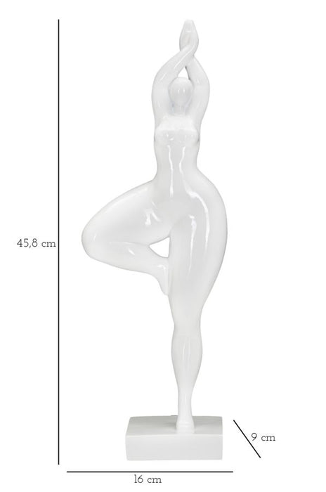 Statua Elegante di Donna in Posizione Yoga 16x9x45,8 cm