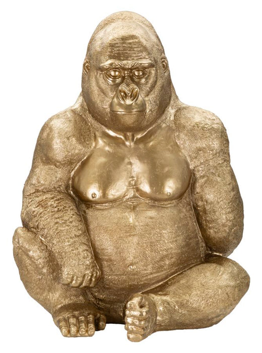 Statua Gorilla Dorato 64x53x82 cm