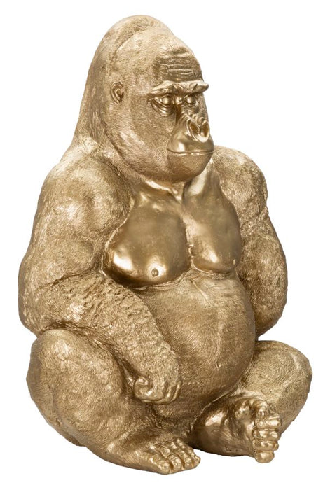 Statua Gorilla Dorato 64x53x82 cm