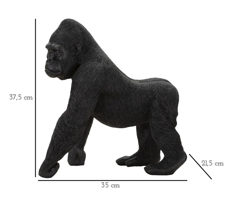 Statua di Gorilla Nera 35x21,5x37,5 cm