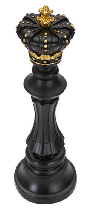 Re degli Scacchi Nero e Oro - Eleganza Strategica cm ø 13x40,5