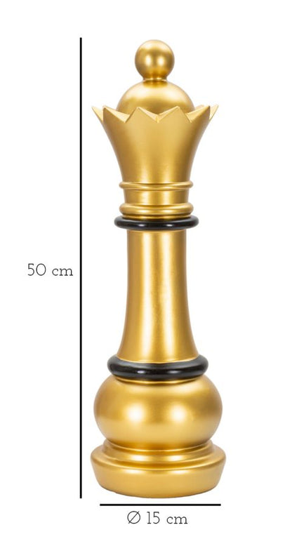 Regina degli Scacchi in Oro e Nero - Eleganza e Stile cm ø 15x50