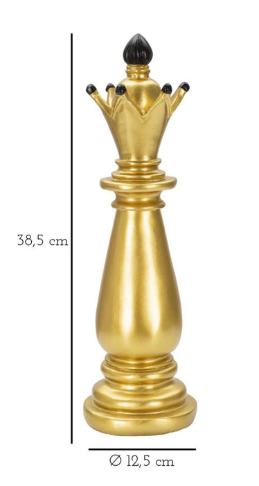 Alfiere Elegante in Oro e Nero Ø 12,5 cm, Altezza 38,5 cm