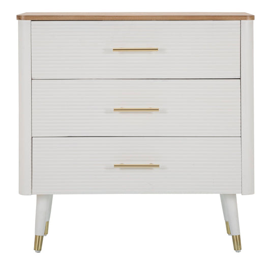 Comò Matera Elegante con 3 Cassetti e Piano in Legno Marrone