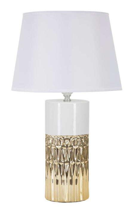 Lampada da Tavolo Elegante Glam con Paralume Bianco Ø 30x48,5