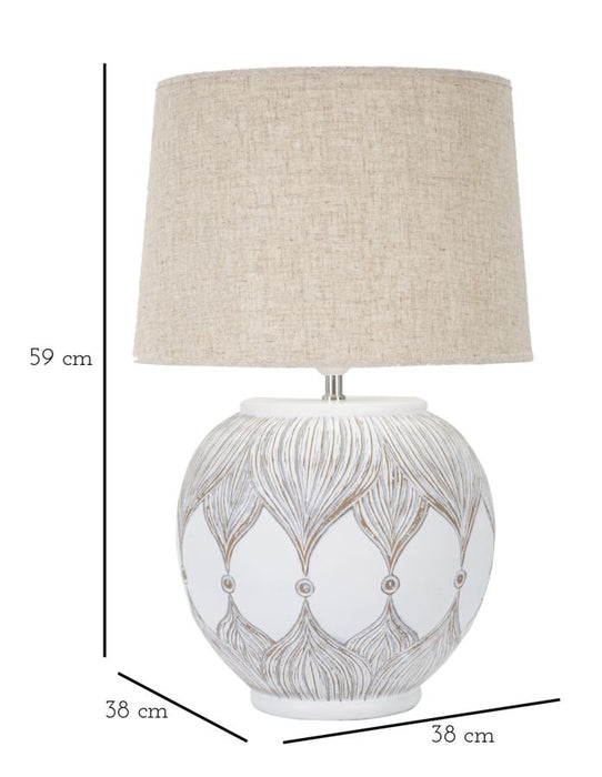 Lampada da Tavolo in Resina "Atene" Ø 38 cm, Altezza 59 cm