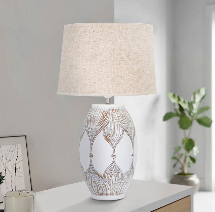 Lampada da Tavolo Atene in Resina Ovale - Design Elegante Ø38x67 cm