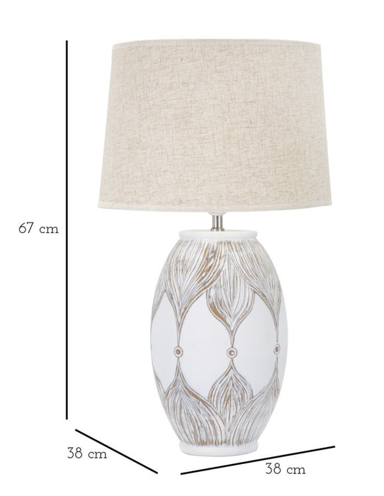 Lampada da Tavolo Atene in Resina Ovale - Design Elegante Ø38x67 cm