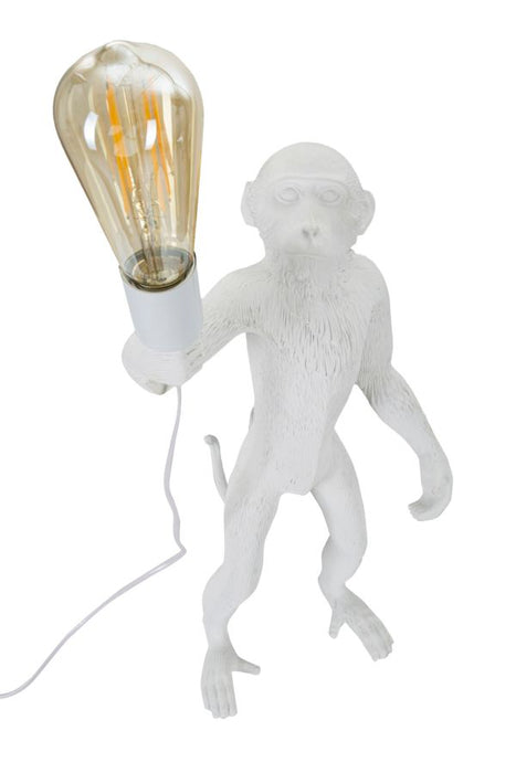 Lampada da tavolo Monkey in resina bianca cm ø 26x34x55