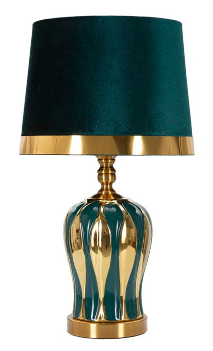 Lampada da Tavolo Elegante Blu e Oro ø 30x53 cm