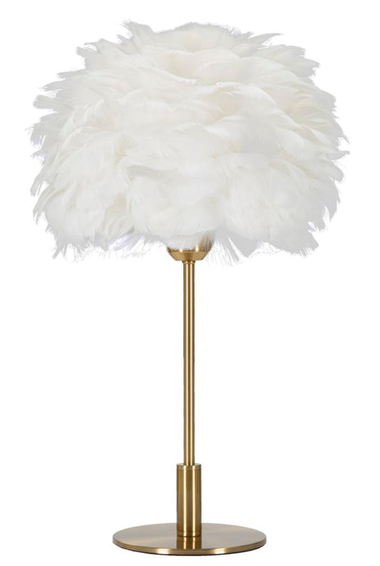 Lampada da Tavolo Elegante con Paralume in Piume Ø 30x50 cm