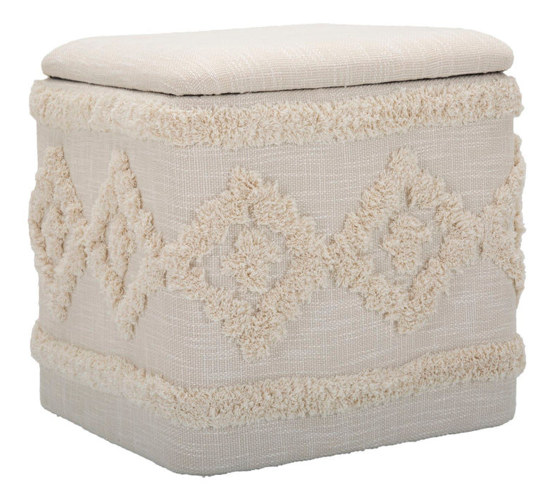 Pouf Contenitore Elegante in Tessuto Damasco Quadrato 40x40x40 cm