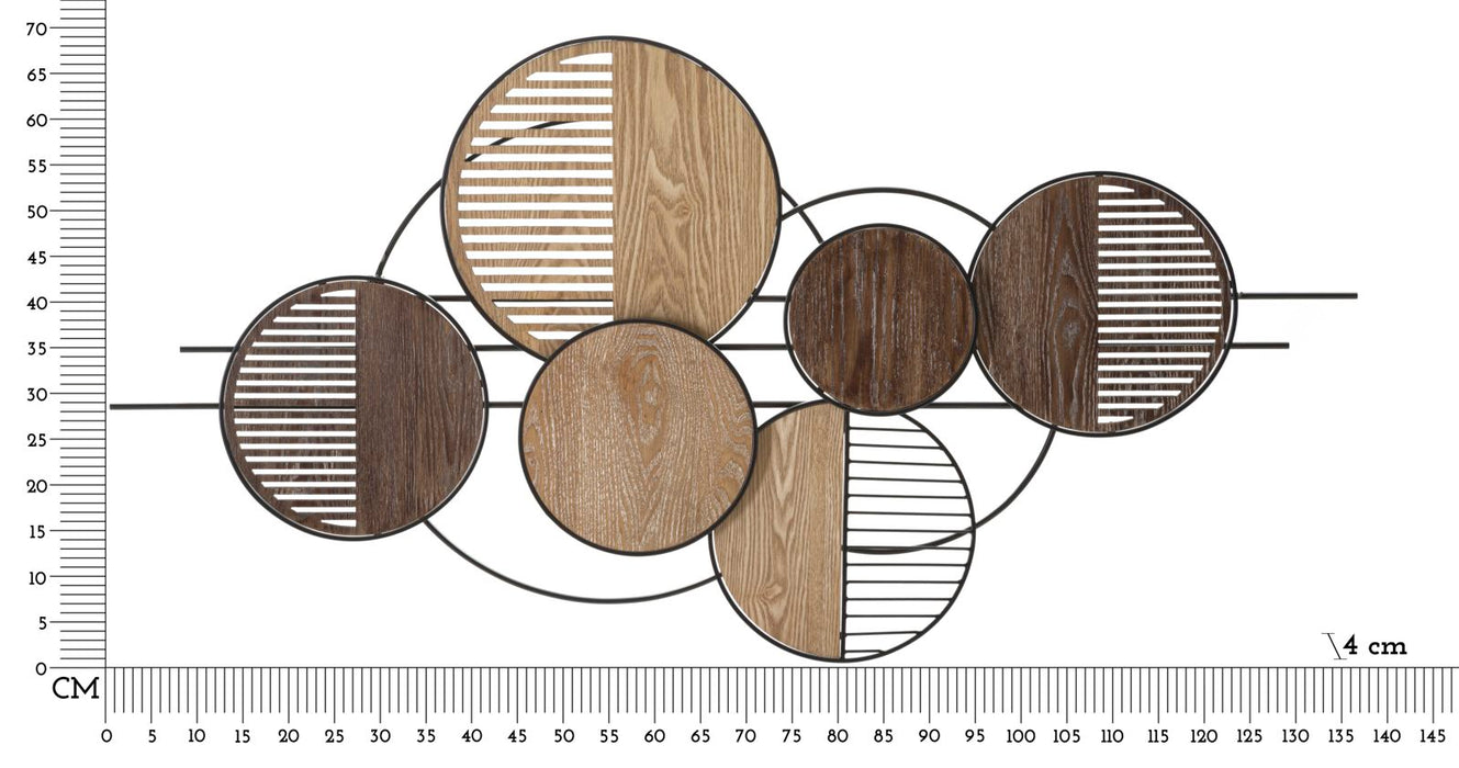 Pannello Decorativo in Ferro e Legno Woody 134x4x69,2 cm