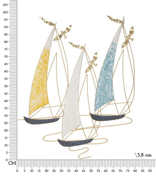 Pannello Decorativo in Ferro Vela - Design Marittimo Elegante cm 78,7x3,8x97,8