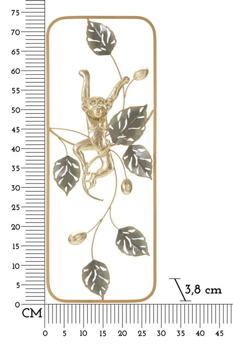 Pannello Decorativo in Ferro Scimmia cm 28,6x3,8x74,3
