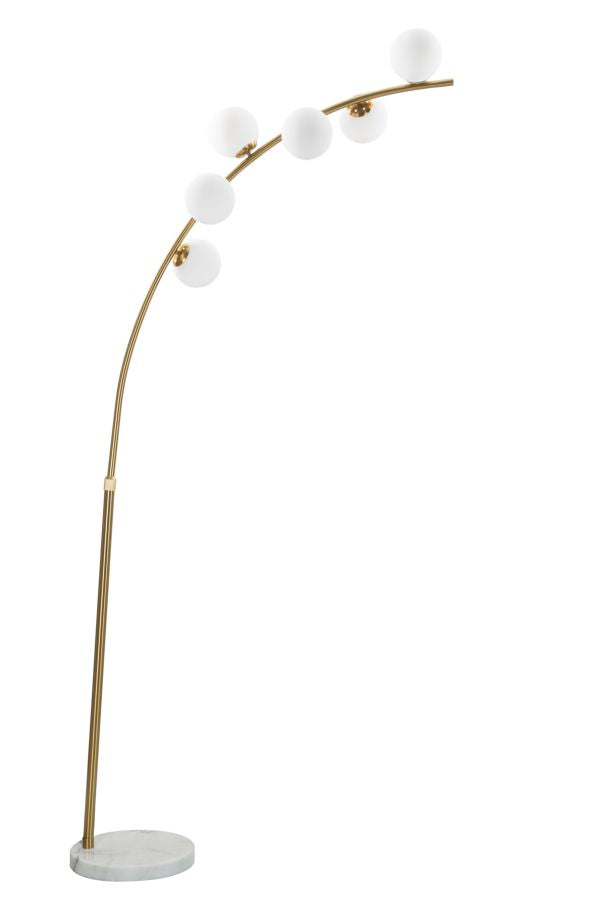 Lampada da Terra Glamour Arc con 6 Luci Regolabile in Altezza 220-246 cm