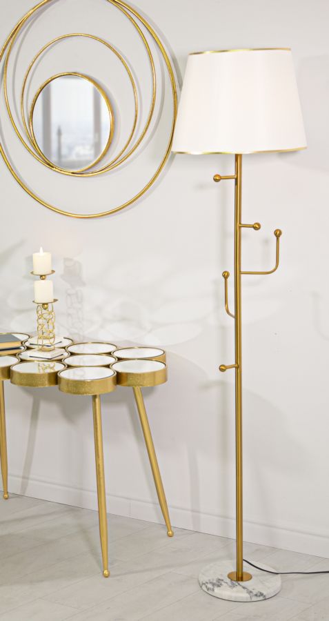 Lampada da terra elegante con ganci appendiabiti cm ø 41x173