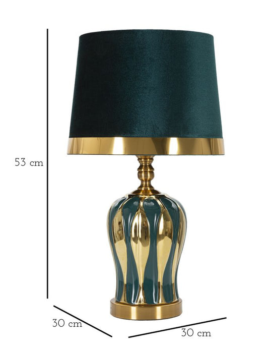 Lampada da Tavolo Elegante Blu e Oro ø 30x53 cm