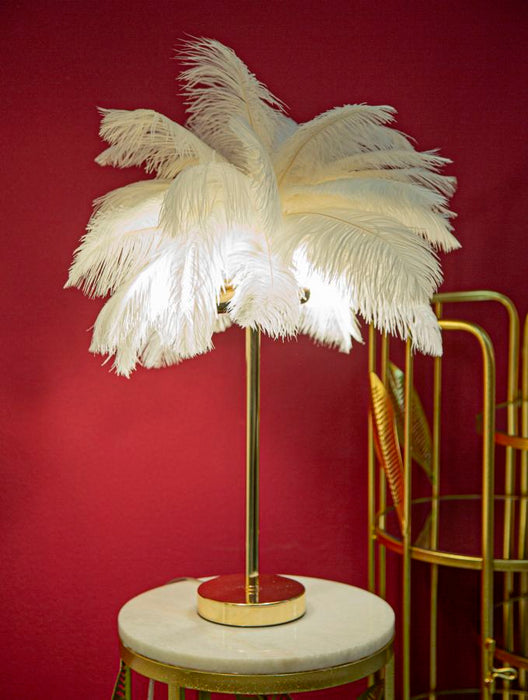 Lampada da Tavolo Elegante Palm Bianca 40 cm Ø x 55 cm