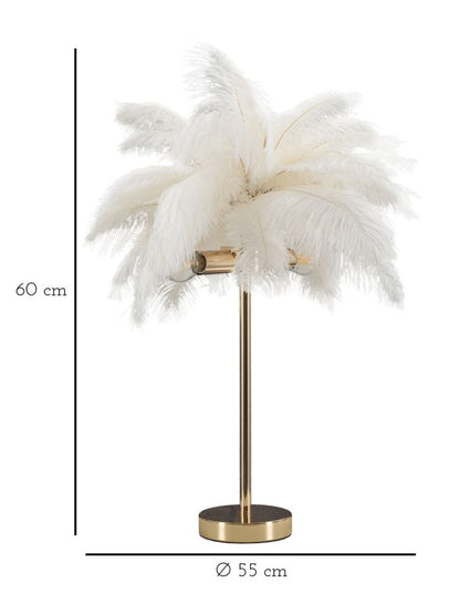 Lampada da Tavolo Elegante Palm Bianca 40 cm Ø x 55 cm