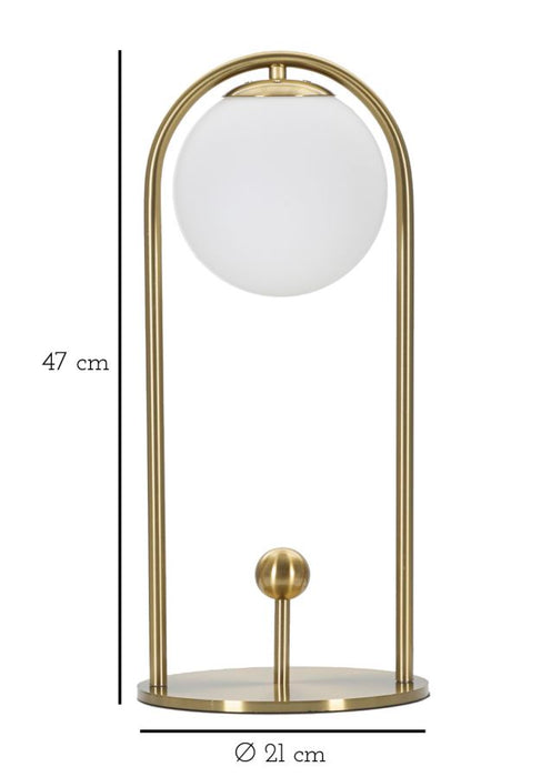 Lampada da Tavolo Elegante Glamy Arc - cm ø 21x47