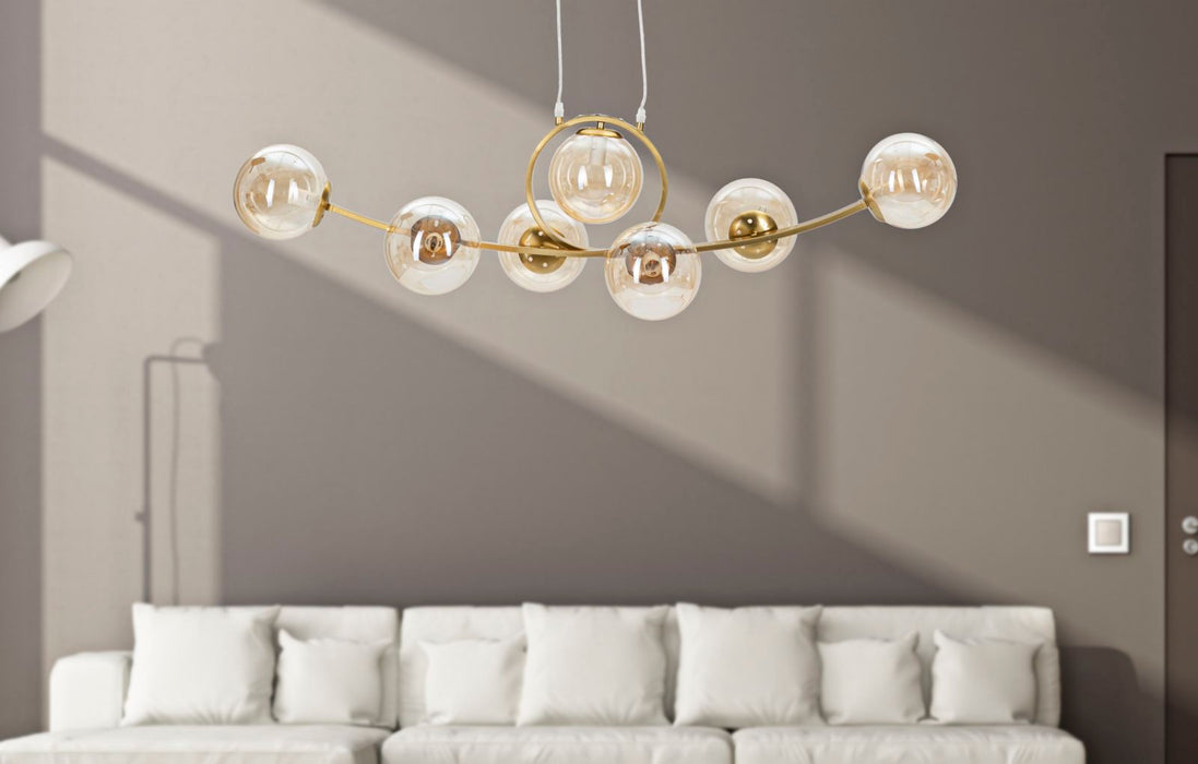 Lampadario Giapponese 7 Luci Design Elegante 115x36x30 cm