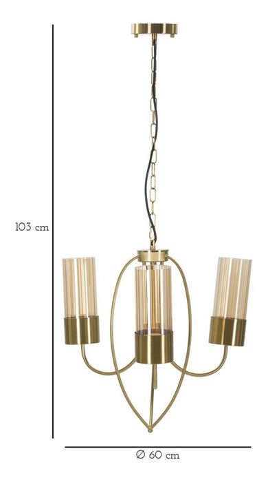 Lampadario Versailles 3 Luci Elegantemente Decorato Ø 60x103 cm