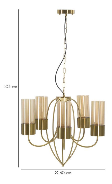 Lampadario Versailles Elegante con 5 Luci - Ø 80 cm x 103 cm