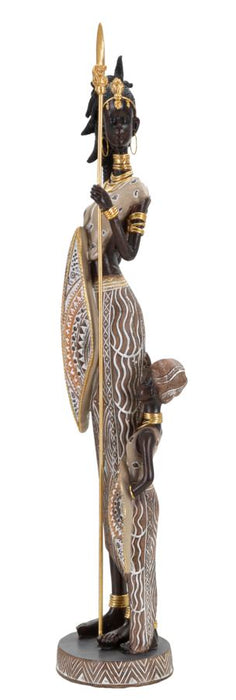 Statuetta Tribale Masai con Bambino - 11,5x8,5x46 cm