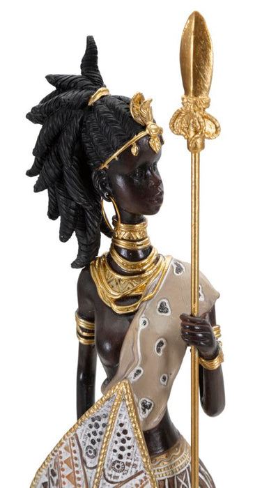 Statuetta Tribale Masai con Bambino - 11,5x8,5x46 cm