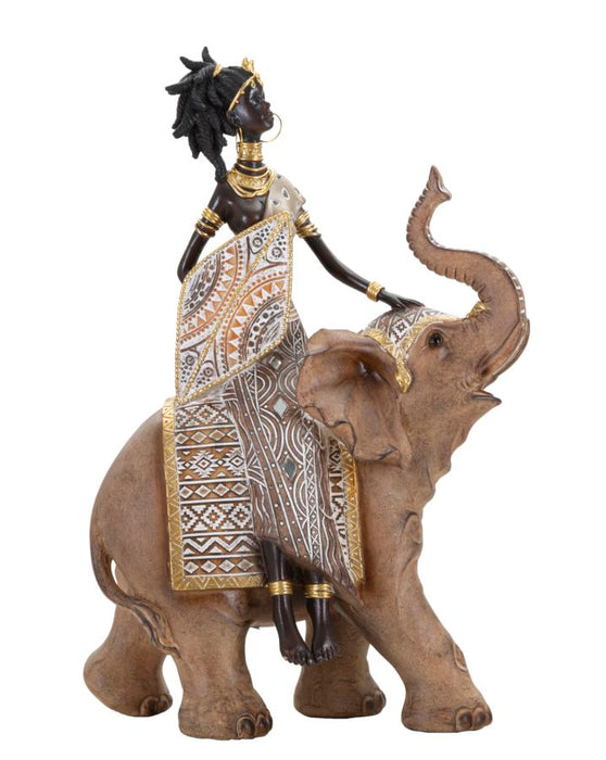 Statuetta Tribale Masai con Elefante - Arte Africana 22,5x12x32,5 cm