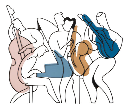 Pannello decorativo 3D Jazz in metallo cm 70x1,3x60