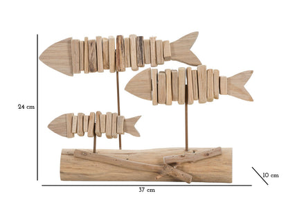 Scultura Pesci Naturali 37x10x24 cm