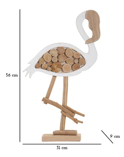 Scultura Fenicottero Eleganza Naturale 31x9x56 cm