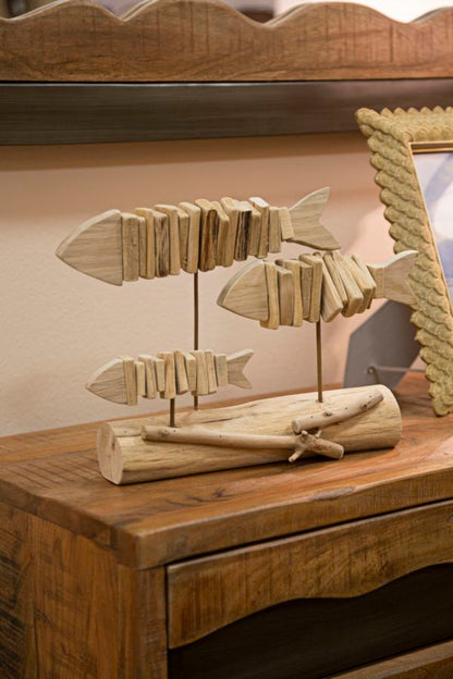 Scultura Pesci Naturali 37x10x24 cm