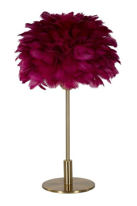 Lampada da Tavolo Elegante con Piume Bordeaux Ø 30x50 cm