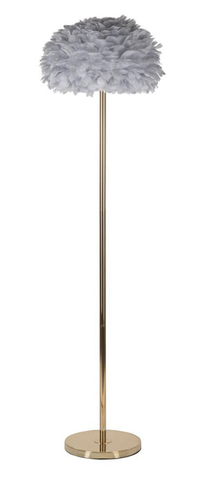 Lampada da terra slim in piume grigia ø 43x170 cm