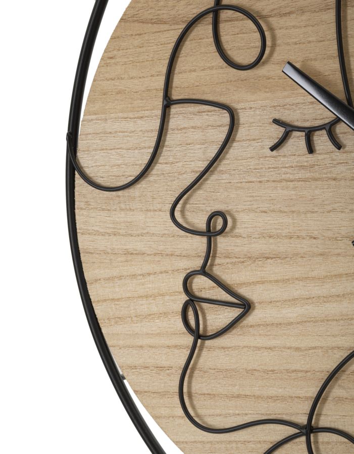 Orologio da muro elegante in metallo e legno - ø 60 cm