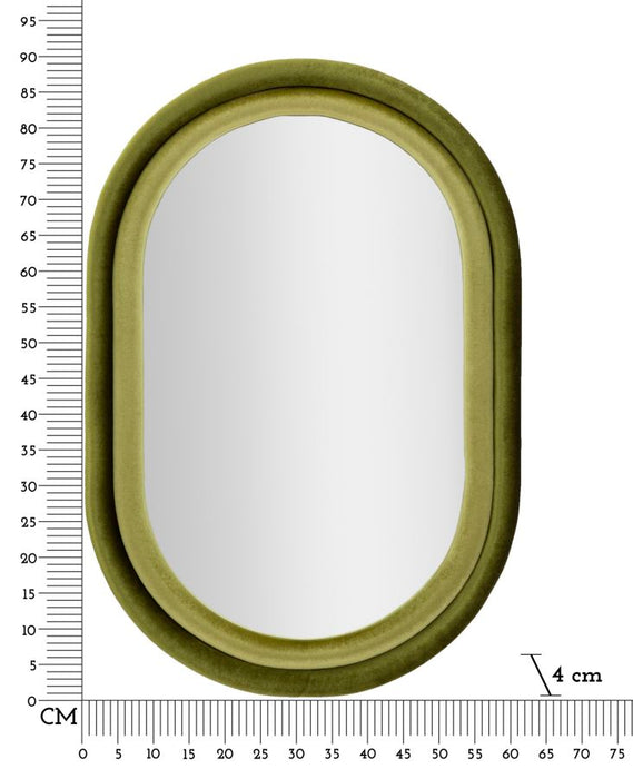 Specchio da Muto Antony in Velluto Verde Elegante 60x4x90 cm