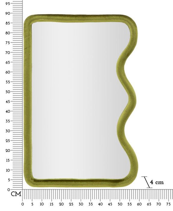 Specchio da Muro in Velluto Verde Design Elegante 60x4x90 cm