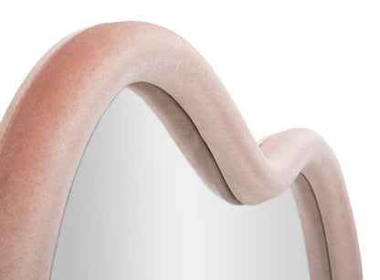 Specchio nuvola in velluto rosa cm 90x4x60