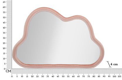 Specchio nuvola in velluto rosa cm 90x4x60