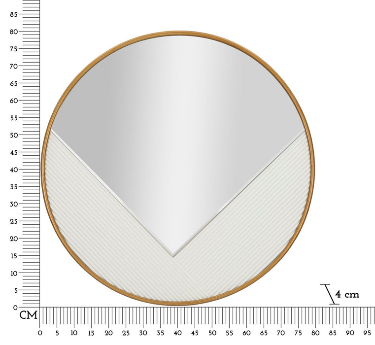 Specchio Murale Elegante Tolosa Ø 80 cm con Cornice in Metallo Dorato