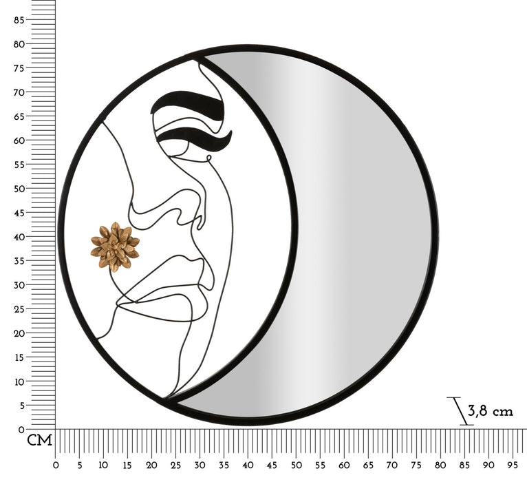 Specchio da parete Melly cm Ø 80x3,8 - Design Cubista e Eleganza Moderna