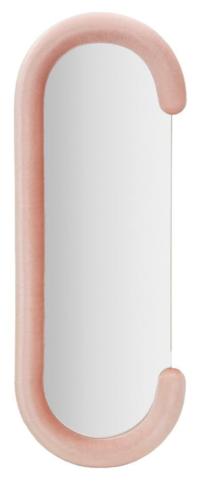 Espejo de pared Chantal en terciopelo rosa cm 60x7x160