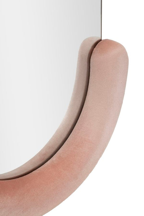 Espejo de pared Chantal en terciopelo rosa cm 60x7x160